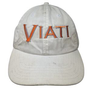 Viati #5 Slideback Baseball Cap White One Size Adjustable Embroidered Lids
